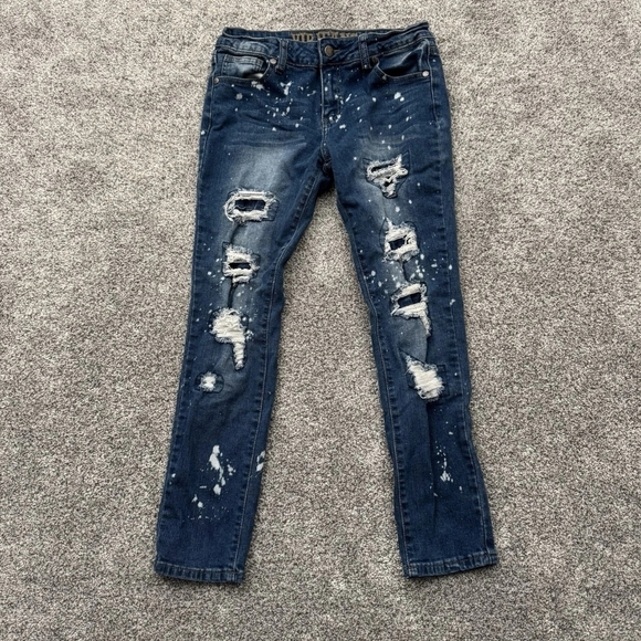 VIP Other - VIP Jeans Distressed Ripped Edgy Dark Wash Bleached Streetwear